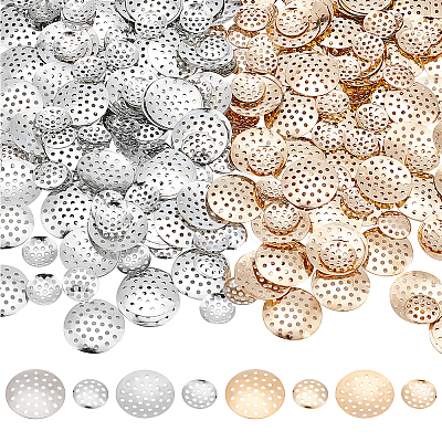 400Pcs 4 styles Iron Finger Ring/Brooch Sieve Findings IFIN-GA0001-49-1