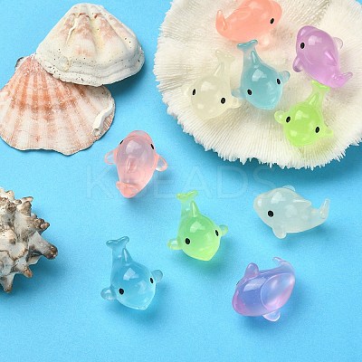 10Pcs 5 Colors Luminous Resin Display Decoration DJEW-YW0001-03-1