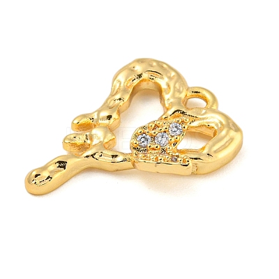Brass with Clear Cubic Zirconia Pendants KK-G508-01A-G-1