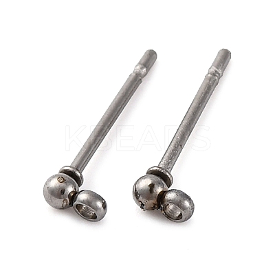 304 Stainless Steel Ball Post Stud Earring Findings STAS-Z035-01P-F-1