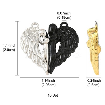 10 Sets Spray Painted Alloy Magnetic Pendants FIND-FS0004-25-1