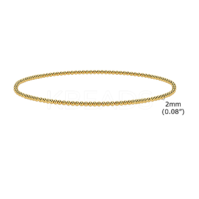 Stainless Steel Round Beaded Stretch Bracelets PW-WG50361-01-1