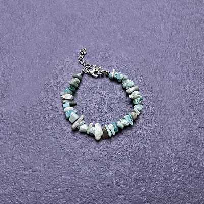 Natural Amazonite Chip Beaded Bracelets for Women IW6789-56-1