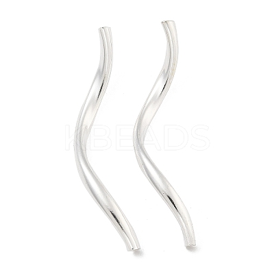 Brass Twist Tube Beads KK-B120-02D-S-1