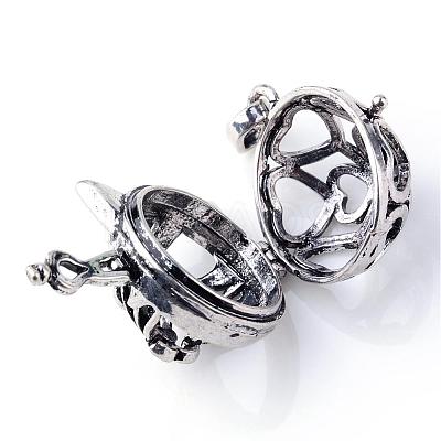 Rack Plating Brass Cage Hollow Kitten Pendants KK-S751-003AS-1