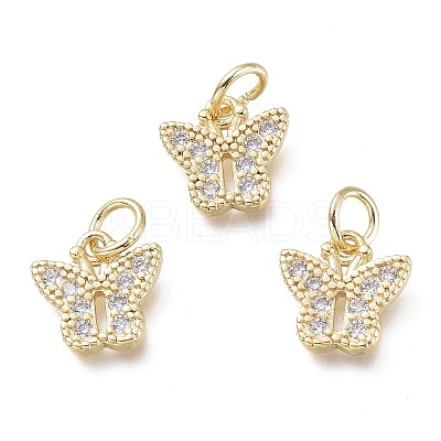Brass Micro Pave Clear Cubic Zirconia Pendants LS-KK-P188-N01-G-1