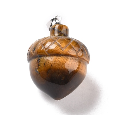 Natural Tiger Eye Pendants X-G-M393-01P-03-1