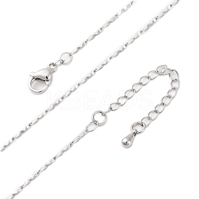 Brass Textured Bar Link Chain Necklaces NJEW-D302-65P-1