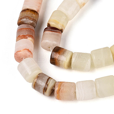 Natural Green Banded Calcite(Afghan Jade) Beads Strands G-T141-94A-1