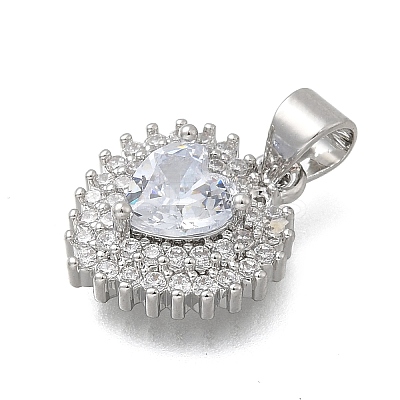Brass Micro Pave Cubic Zirconia Pendants KK-D431-018P-1