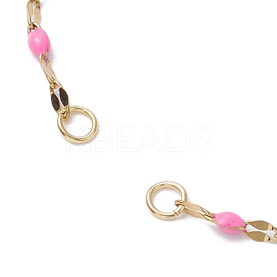 304 Stainless Steel Enamel Dapped Chains Slider Bracelets Making AJEW-JB01293-04-1