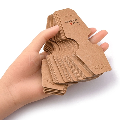 Fold Over Kraft Paper Adhesive Jewelry Display Cards for Necklace & Bracelet Display CDIS-YW0001-06-1