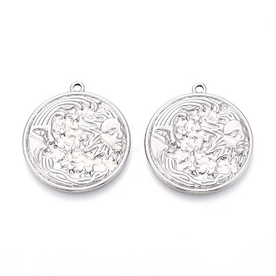 304 Stainless Steel Pendants STAS-T065-16P-1