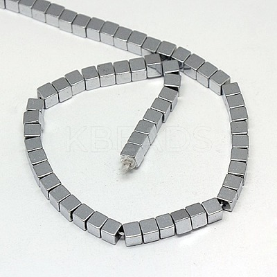 Electroplate Non-magnetic Synthetic Hematite Beads Strands G-J170A-4x4mm-M-1