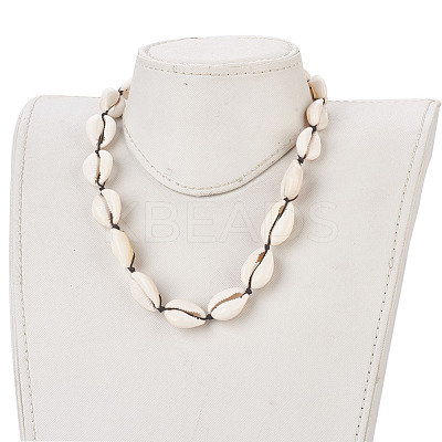 Cowrie Shell Beaded Necklaces X-NJEW-JN02293-1