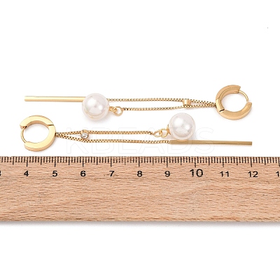 304 Stainless Steel Acrylic Imitation Pearl Hoop Earrings EJEW-F393-14G-1