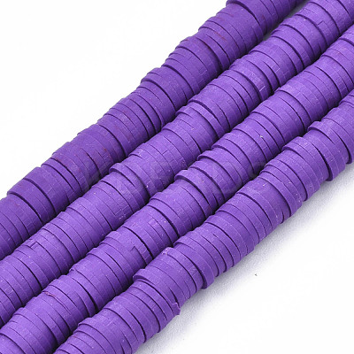 Handmade Polymer Clay Beads Strands CLAY-R089-6mm-013-1