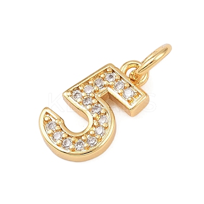 Brass Micro Pave Clear Cubic Zirconia Charms KK-G544-04G-05-1
