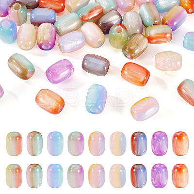 36Pcs 9 Colors Triple Color Resin European Beads RESI-TA0004-41-1