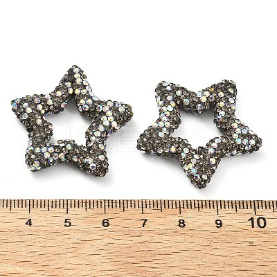 Star Shape Polymer Clay Rhinestone Beads CLAY-NH0001-06-1