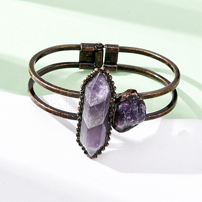 Natural Amethyst Beads Bangeles G-B150-05R-04-1