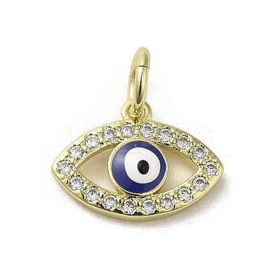 Brass Micro Pave Cubic Zirconia Charms KK-E092-07G-04-1
