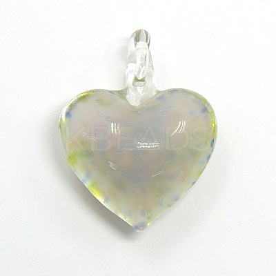 Heart Handmade Lampwork Pendants LAMP-L028-07-1