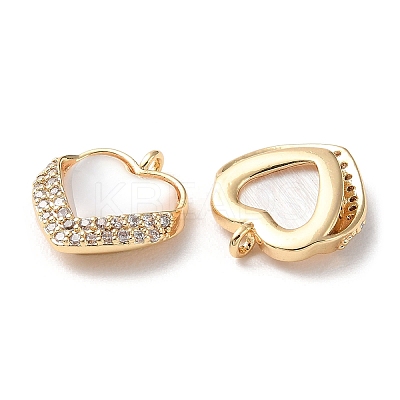 Brass Micro Pave Cubic Zirconia & Sea Shell Charms KK-Q779-06G-1