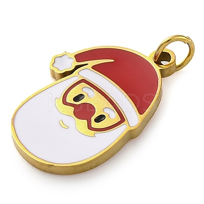 Christmas Theme Ion Plating(IP) 304 Stainless Steel Enamel Pendants STAS-Z104-01G-05-1