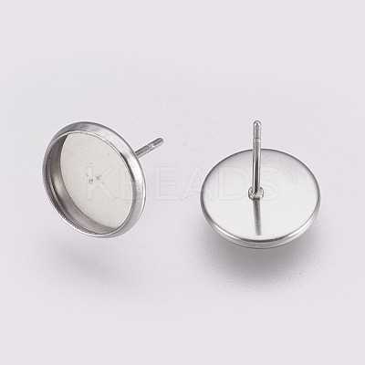 Non-Tarnish 202 Stainless Steel Stud Earring Settings STAS-I088-E-03P-1