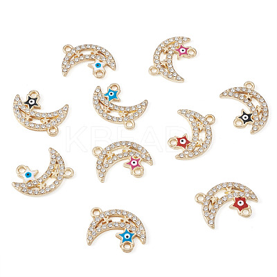 20Pcs 5 Colors Moon Alloy Enamel Connector Charms FIND-TA0002-19-1