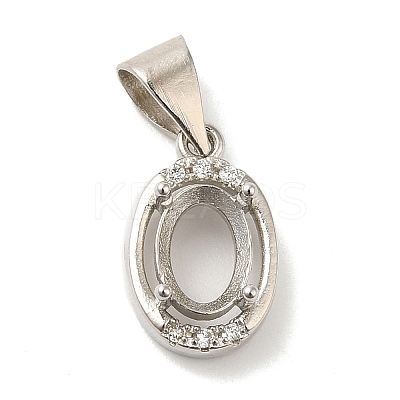 Brass Crystal Rhinestone Pendant Cabochon Settings KK-D033-06P-1