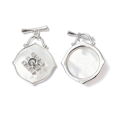 Rhombus Shell Toggle Clasps KK-P223-09P-1