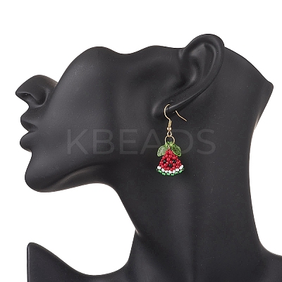 304 Stainless Steel Glass Dangle Earrings EJEW-MZ00601-1