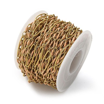 304 Stainless Steel Enamel Link Chains CHS-U003-01G-04-1