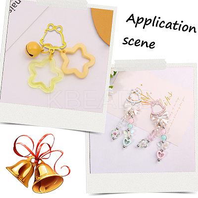 20Pcs 10 Colors Zinc Alloy Baking Paint Bell Shape Keychain Clasps FIND-SC0017-44-1