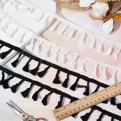 10 Yards 2 Style  Cotton Tassel Fringe Trimming OCOR-GF0002-90-1