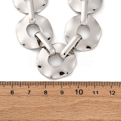 Iron & Alloy Flat Round Link Chain Necklaces for Women LS-NJEW-U046-04P-1