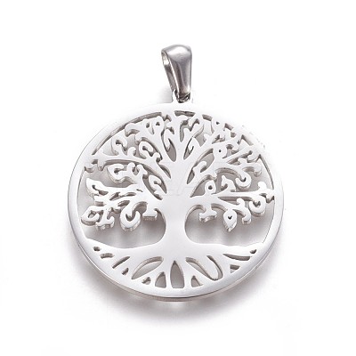 Non-Tarnish 304 Stainless Steel Pendants STAS-F219-08P-1