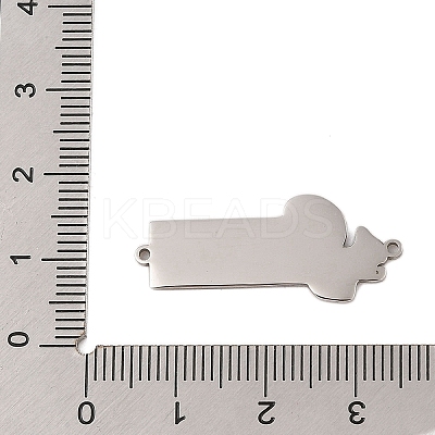 304 Stainless Steel Dark Orange Enamel Connector Charms STAS-P377-12P-1