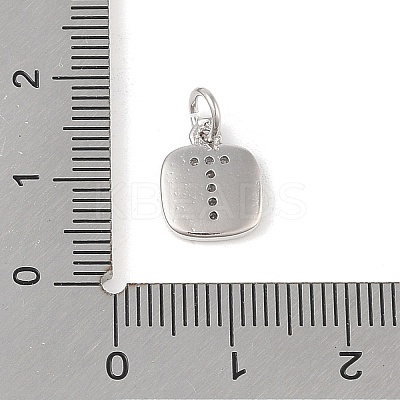Rack Plating Brass Micro Pave CLear Cubic Zirconia Charms KK-E110-14P-T-1