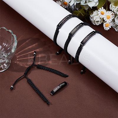 4Pcs 4 Styles Stainless Steel Urn Ashes Link Bracelets BJEW-UN0002-04-1
