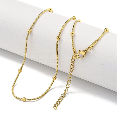 Ion Plating(IP) 304 Stainless Steel Snake Chain Necklaces NJEW-R266-04G-1