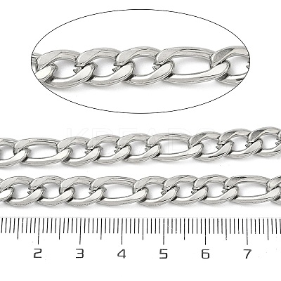 304 Stainless Steel Figaro Chains CHS-B012-03C-P-1