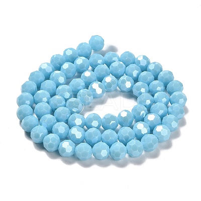 Electroplate Opaque Glass Beads Strands EGLA-A035-P8mm-A08-1
