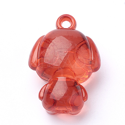 Transparent Acrylic Puppy Pendants TACR-T002-10-1