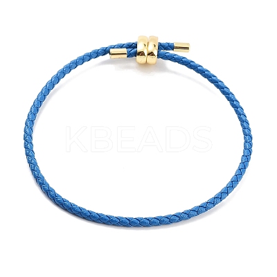 Braided Round Imitation Leather Bracelets Making BJEW-H610-03G-1