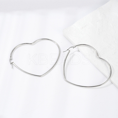 Tarnish Resistant 201 Stainless Steel Hoop Earrings LS-EJEW-A052-09C-1