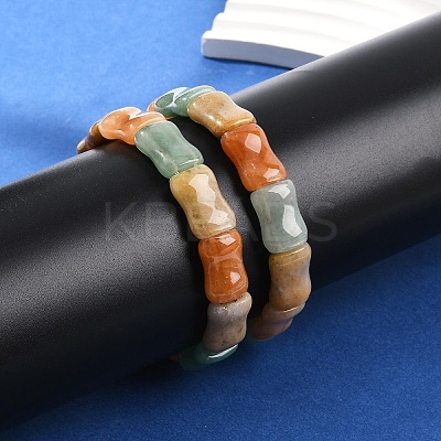 Natural Mixed Gemstone Beaded Stretch Bracelets for Women Men BJEW-M049-12-1