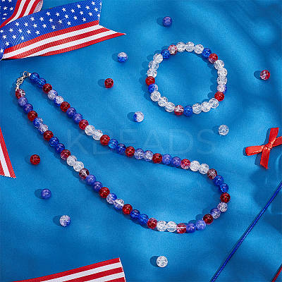 240Pcs 6 Colors Spray Painted Crackle Glass Beads CCG-PH0001-19-1